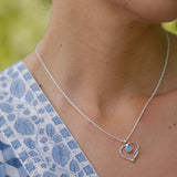 Handmade Silver and Opal Heart Pendant