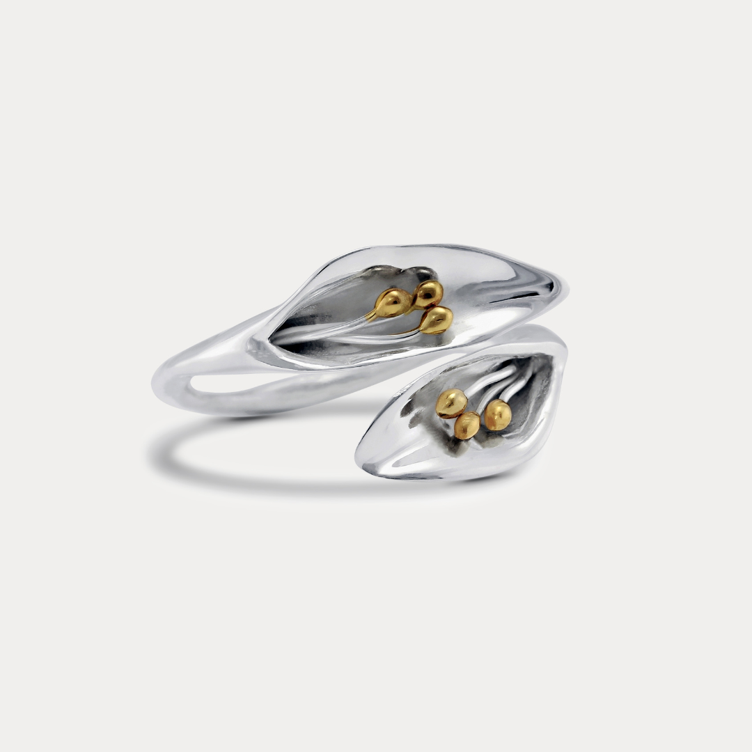 Adjustable Calla Lily Silver Ring – Isla Silver - Main Image