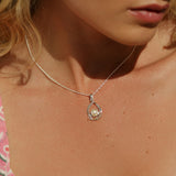 Undulating Silver and Pearl Pendant