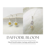 Daffodil Bloom Pendant, Bracelet and Earrings Set