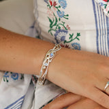 Organic Moonstone, Topaz and Pearl Bangle