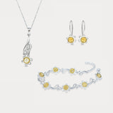 Daffodil Bloom Pendant, Bracelet and Earrings Set