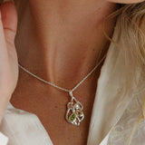 Peridot, Citrine and Pearl Silver Pendant