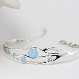 Flowing Statement Fire Opal Necklace and Bangle Set