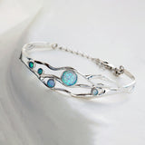 Flowing Statement Fire Opal Necklace and Bangle Set