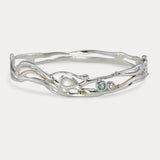 Organic Moonstone, Topaz and Pearl Bangle