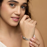 Organic Moonstone, Topaz and Pearl Bangle