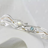 Organic Moonstone, Topaz and Pearl Bangle