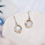 Fiery Moonstone Droplet Pendant and Earrings Set