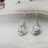 Fiery Moonstone Droplet Pendant and Earrings Set