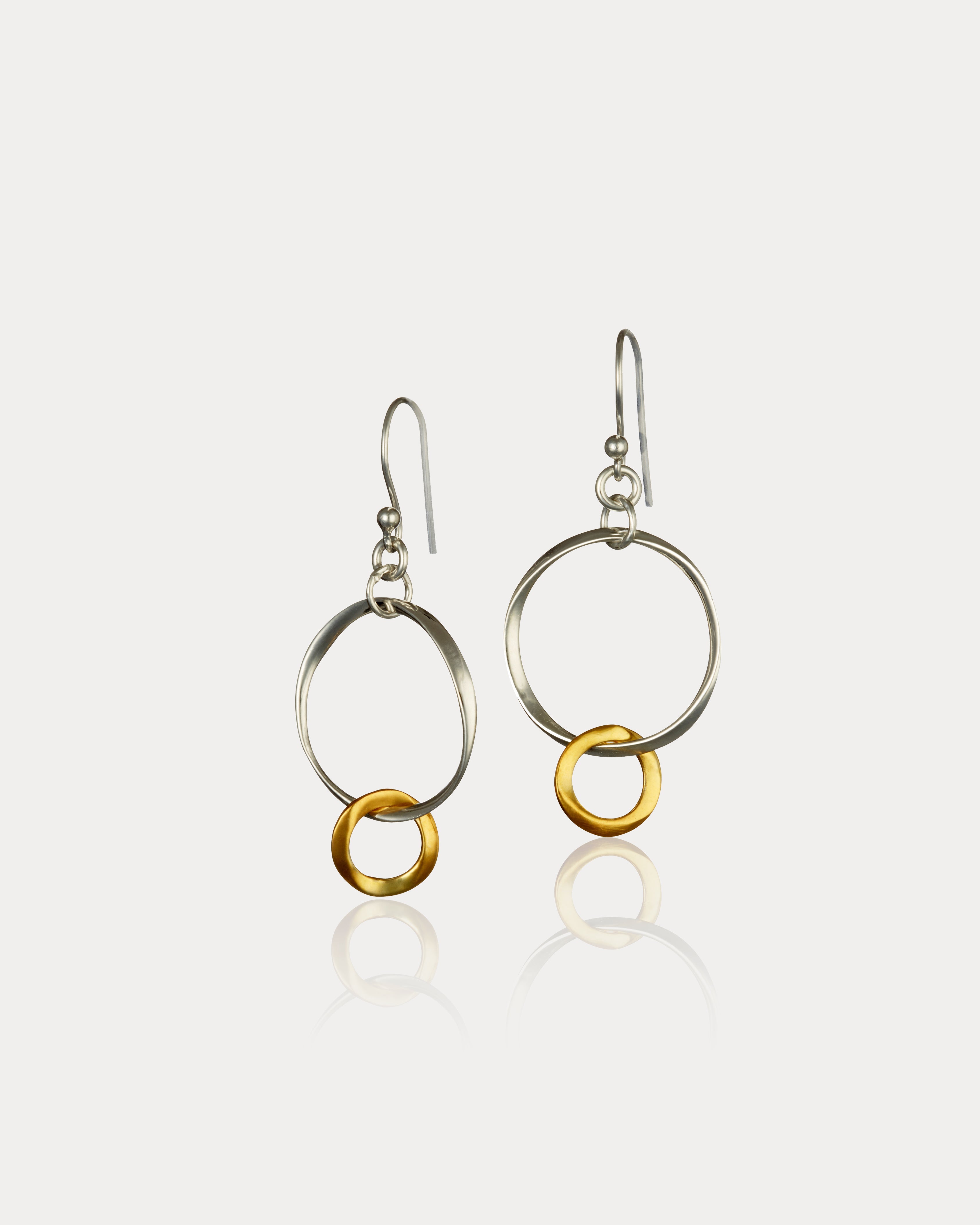 Handmade Two Tone Silver and Gold Loop Earrings – Isla Silver
