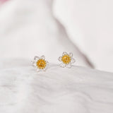 Daffodil Bloom Stud Earrings