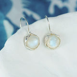 Handmade Elegant Round Moonstone Drop Earrings