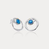 Coastal Style Vibrant Blue Fire Opal Earrings