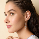 Blue Topaz and Pearl Flowing Pendant and Earrings Set