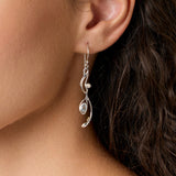 Blue Topaz and Pearl Flowing Pendant and Earrings Set