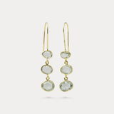 Gold Vermeil Green Amethyst Drop Earrings