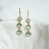 Gold Vermeil Green Amethyst Drop Earrings