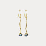 Molten Black Pearl Gold Drop Earrings