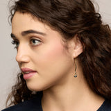 Molten Black Pearl Gold Drop Earrings