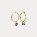 Peacock Pearl Molten Gold Hoop Earrings