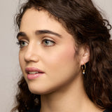 Peacock Pearl Molten Gold Hoop Earrings