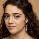 Prehnite Textured Sterling Silver Drop Earrings