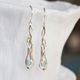 Aqua Chalcedony Drop Earrings