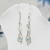 Aqua Chalcedony Drop Earrings