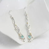 Aqua Chalcedony Drop Earrings