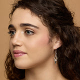 Elegant Moonstone and Peridot Silver Earrings