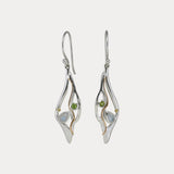 Elegant Moonstone and Peridot Silver Earrings