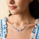 Handmade Organic Blue and White Fire Opal Statement Necklace