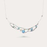 Flowing Statement Fire Opal Necklace and Bangle Set