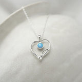 Handmade Silver and Opal Heart Pendant