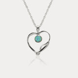 Handmade Silver and Opal Heart Pendant