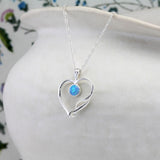 Handmade Silver and Opal Heart Pendant