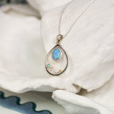 Handmade Contemporary Silver & Blue Fire Opal Necklace