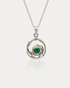 Silver and Gold Emerald Pendant