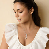 Blue Topaz and Pearl Flowing Pendant and Earrings Set