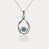 Undulating Sterling Silver and Blue Topaz Necklace