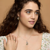 Peridot, Citrine and Pearl Silver Pendant