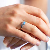 Handmade Dainty Blue Opal Ring