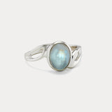 Sterling Silver Rainbow Moonstone Wave Ring