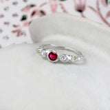 White Topaz and Pink Tourmaline Ring
