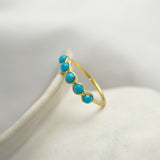 Harmonic Dainty Turquoise and Gold Ring