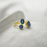 Trinity Kyanite and Gold Ring