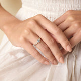 Dainty Sterling Silver Blue Topaz Ring