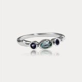 Dainty Iolite and Blue Topaz Ring