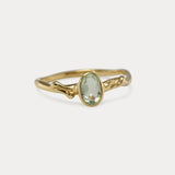 Dainty Green Amethyst Gold Ring